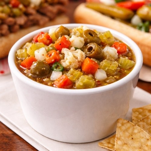 Hot Peppers, Giardiniera Sauce, Sweet Peppers, Gravy Bread, House Bread , Portillo's sides, portillo's food, portillo's menu with prices , portillo's menu , portillo's catering , portillo's breakfast menu