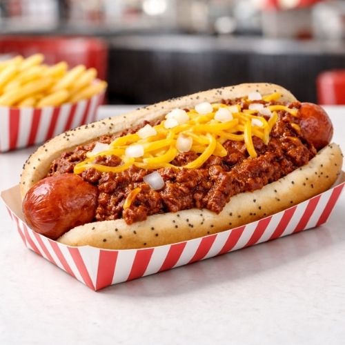 Jumbo Chili Cheese Dog portillo's hot dogs , portillo's food, portillo's menu with prices , portillo's menu , portillo's catering , portillo's breakfast menu